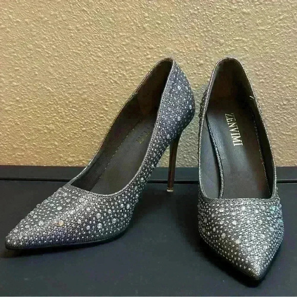 Zenvimi | Glitter Stiletto Point Toe Heels Size EU 40 - Picture 4 of 4